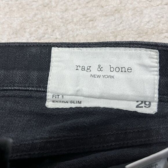 Rag & Bone Men’s Stretch Skinny Jeans Fit 1 Extra Slim Black Size 29x32 - Picture 5 of 10